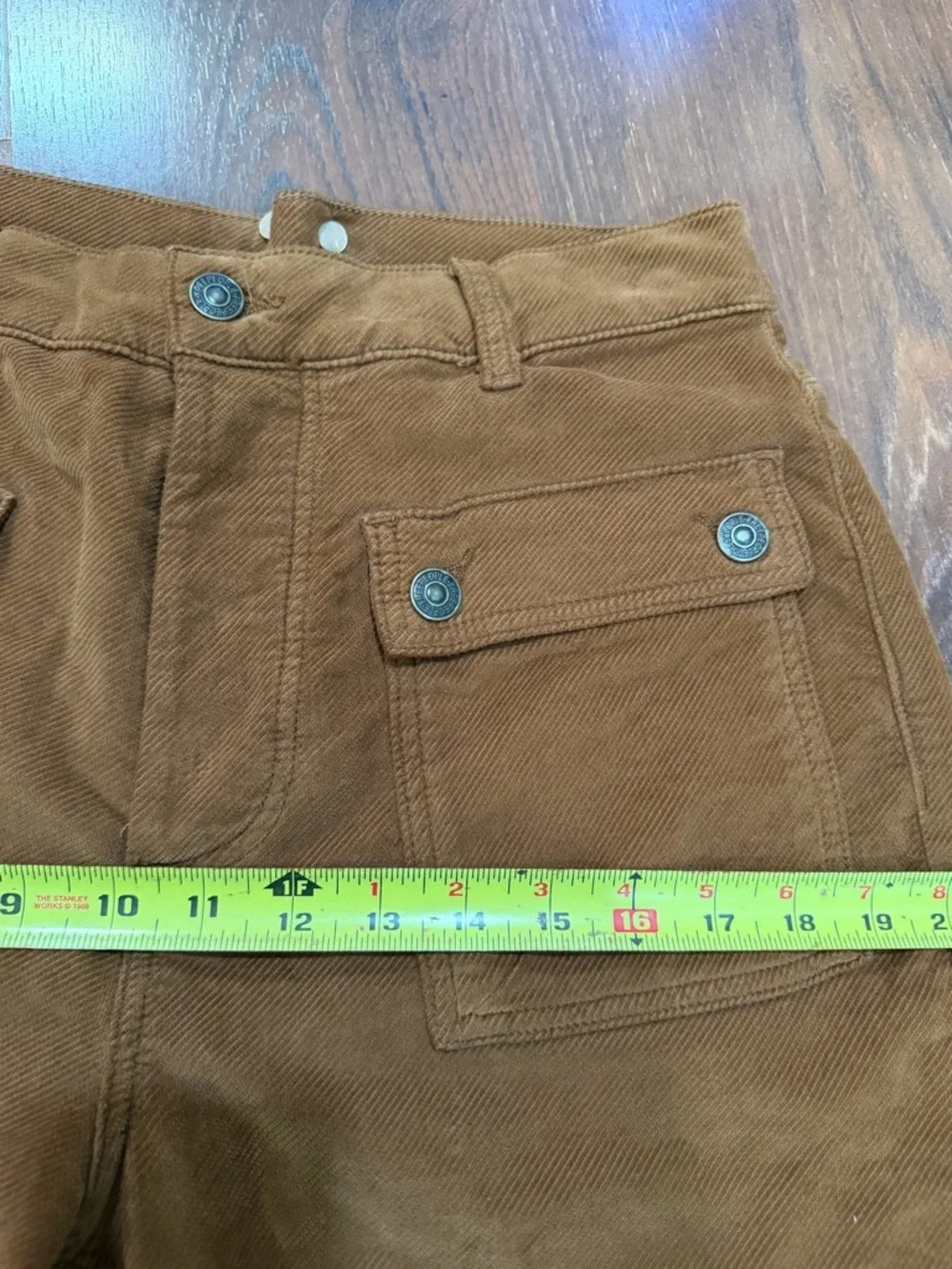 Free People Kyo Carpenter Corduroy Pants Womens 6 Orange Casual Pockets